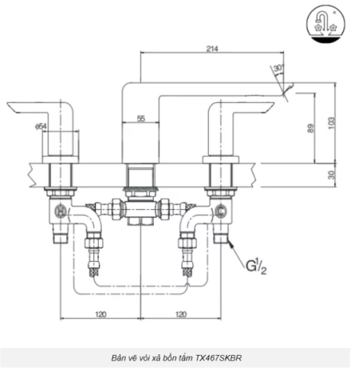 Vòi Xả Bồn TOTO TX467SKBR Nóng Lạnh - 5