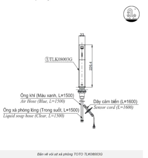 Vòi Xịt Xà Phòng TOTO TLK08002G Tự Động Cổ Cao - 7