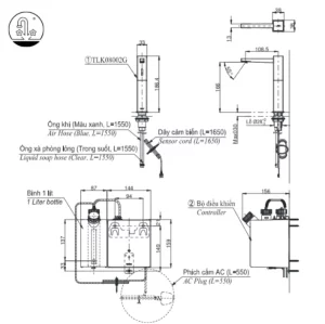 Vòi Xịt Xà Phòng TOTO TLK08002G Tự Động - 13