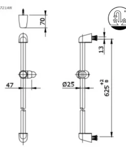 Thanh Trượt Sen Tắm TOTO TX721AN - 13