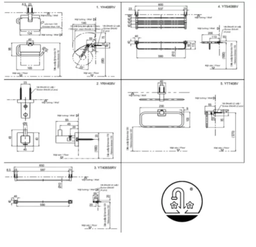 Bộ Phụ Kiện TOTO YS408N5V 5 Món - 7