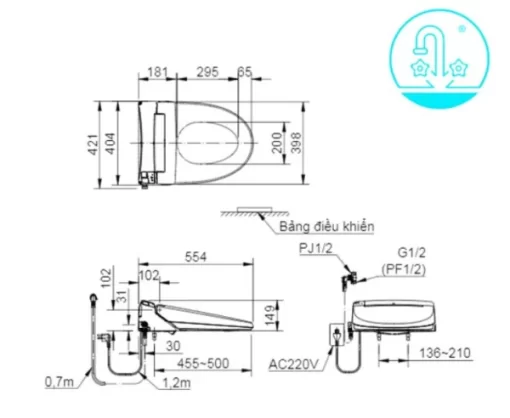 Nắp Bồn Cầu Điện Tử INAX CW-KA22AVN - 5