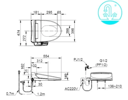 Nắp Bồn Cầu Điện Tử INAX CW-KB22AVN - 5