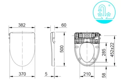 Nắp Bồn Cầu Rửa Cơ INAX CW-S15VN - 5
