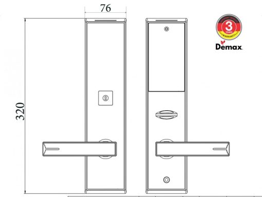 Khóa khách sạn DEMAX HSL605 SBY tiêu chuẩn Đức - 3