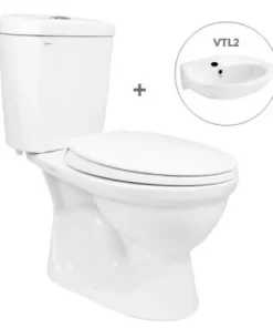 Bồn Cầu VIGLACERA VI88 Nắp Êm 2 Khối Kèm Lavabo VTL2 - 6 Bồn Cầu VIGLACERA VI88 Nắp Êm 2 Khối Kèm Lavabo VTL2 - 5