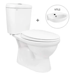 Bồn Cầu VIGLACERA VI88 Nắp Êm 2 Khối Kèm Lavabo VTL2 - 5