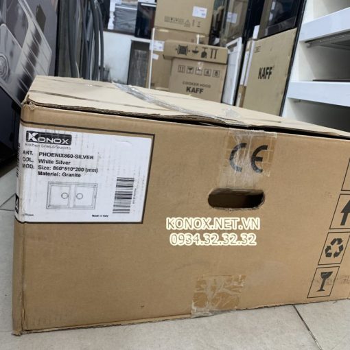 Granite sink Phoenix 860 GreySiphon, giá úp bát inox KONOX - 51
