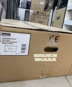 Granite sink Phoenix 860 BlackSiphon, giá úp bát inox KONOX - 121