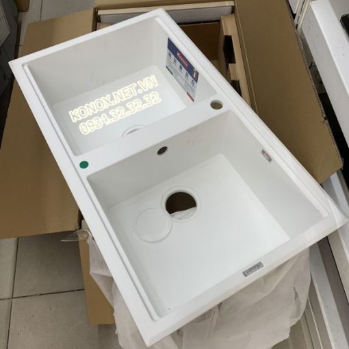 Granite sink Phoenix 860 GreySiphon, giá úp bát inox KONOX - 43