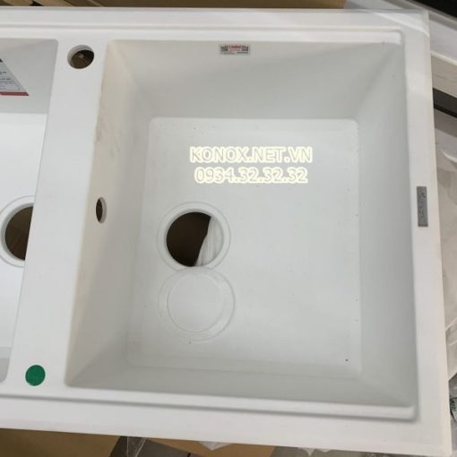 Granite sink Phoenix 860 GreySiphon, giá úp bát inox KONOX - 31