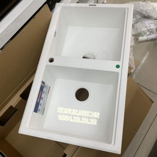 Granite sink Phoenix 860 GreySiphon, giá úp bát inox KONOX - 15
