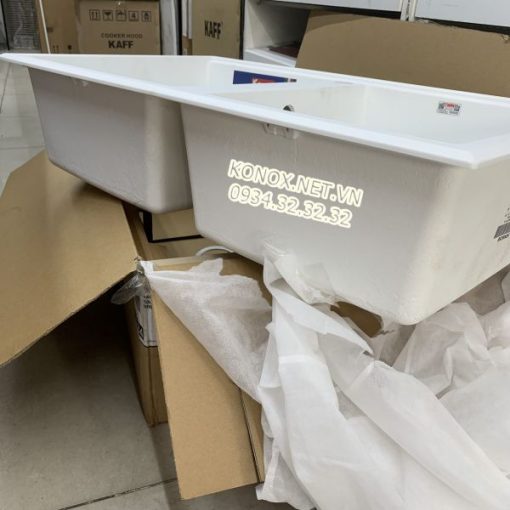 Granite sink Phoenix 860 GreySiphon, giá úp bát inox KONOX - 11