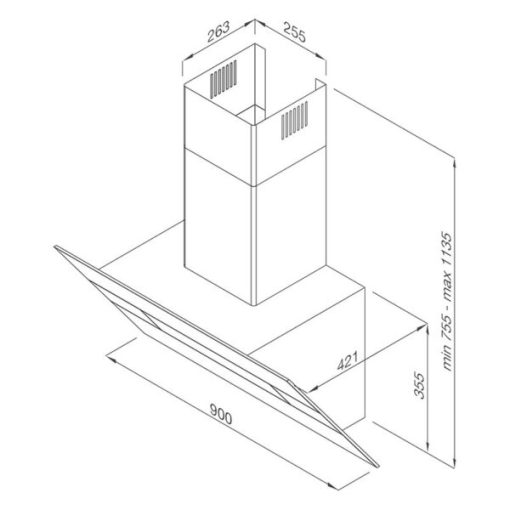 Máy hút mùi áp tường Malloca MC 9003 - 3