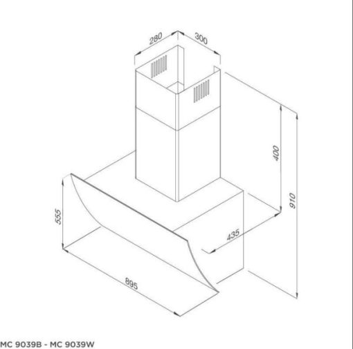 Máy hút mùi áp tường Malloca MC 9039W - 15