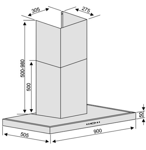 MÁY HÚT MÙI LORCA TA-6007E 90cm