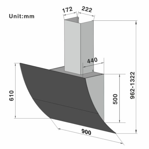 MÁY HÚT MÙI LORCA TA-6008E 90cm