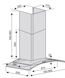 MÁY HÚT MÙI LORCA TA-2001E 70cm - 6 MÁY HÚT MÙI LORCA TA-2001E
