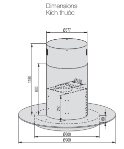 MÁY HÚT MÙI LORCA TA-6009 90cm - 8 MÁY HÚT MÙI LORCA TA-6009 90cm