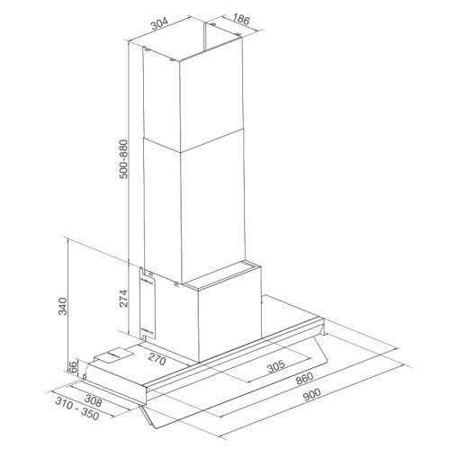 Máy hút khói khử mùi âm tủ Malloca Space MH 900SP
