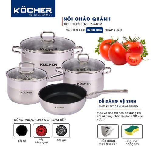BỘ NỒI 4 MÓN KOCHER LUBECK PRO