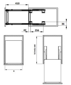 Bộ Đựng Chai Lọ Dao Thớt Sonata 300mm Hafele 549.20.018 - 6 Bộ Đựng Chai Lọ Dao Thớt Sonata 300mm Hafele 549.20.018