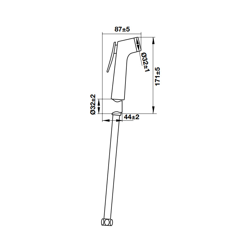 VÒI XỊT VỆ SINH AIRSENSE ĐEN 485.95.078