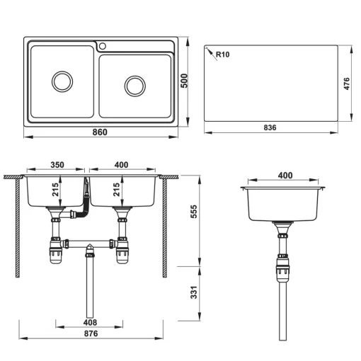 Combo chậu bếp Hafele 567.20.586 - 3