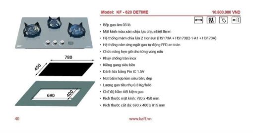 BẾP GAS ÂM KAFF KF-620 DETIME - 5