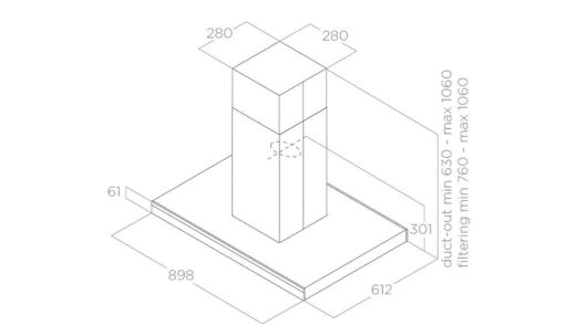 Máy hút mùi đảo Elica ADÉLE IS BL MAT/A/90X60 PRF0167316 - 3