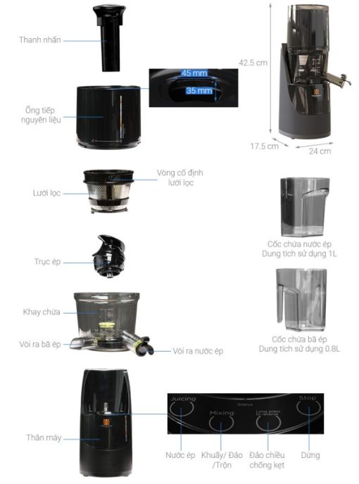 MÁY ÉP CHẬM HAWONKOO SJH-045-BA