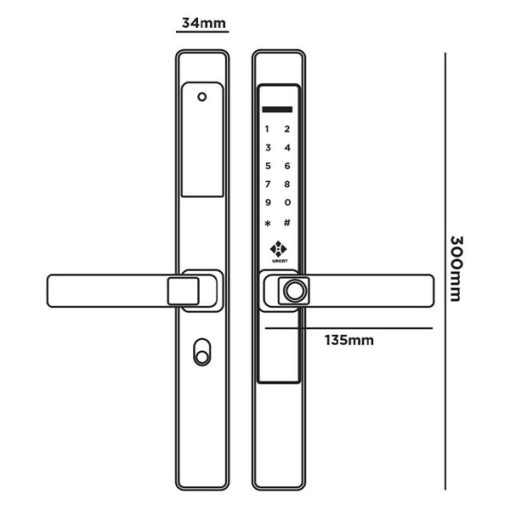 KHÓA CỬA VÂN TAY HUBERT HB CN39 BLACK - 3