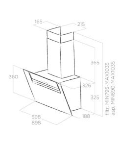 Máy hút mùi áp tường Elica SHEEN-S WH/A/90 PRF0166931 - 8 Máy hút mùi áp tường Elica SHEEN-S WH/A/90 PRF0166931 - 7