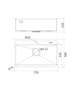 Chậu rửa chén Malloca MS-6302 ST - 23 CHẬU RỬA CHÉN MALLOCA MS-6302 ST