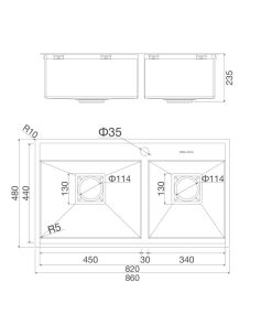 Chậu rửa chén Malloca MS-6304 ST - 3 CHẬU RỬA CHÉN MALLOCA MS-6304 ST