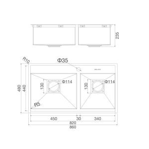 CHẬU RỬA CHÉN MALLOCA MS-6304 ST