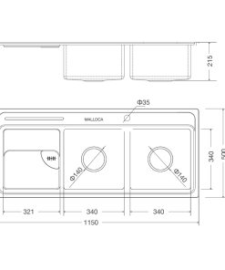 Chậu rửa chén Malloca MS-8816 N - 4 CHẬU RỬA CHÉN MALLOCA MS-8816 N
