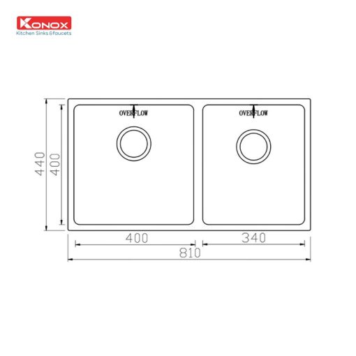 Chậu rửa bát KONOX CUBE 8144DU