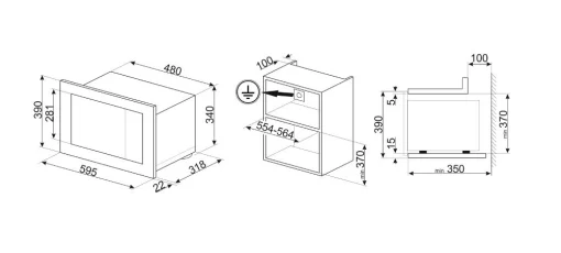 LÒ VI SÓNG KẾT HỢP NƯỚNG SMEG FMI120N2 536 64 961