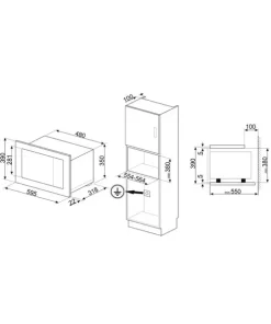 Lò vi sóng kết hợp nướng SMEG FMI120S2 536 34 192 - 4 LÒ VI SÓNG KẾT HỢP NƯỚNG SMEG FMI120S2 536 34 192