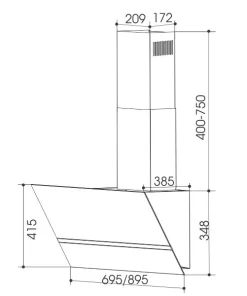 MÁY HÚT MÙI FASTER FS 3688SS-70 NEW BLACK