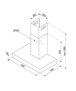 Máy hút mùi gắn tường Smeg KBT600XE 536 84 433 - 4 MÁY HÚT MÙI GẮN TƯỜNG SMEG KBT600XE 536 84 433