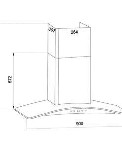 Máy hút mùi toa kính gắn tường FASTER FS 3588CH-90 - 5 MÁY HÚT MÙI TOA KÍNH GẮN TƯỜNG FASTER FS 3588CH-90