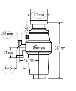 MÁY HỦY RÁC DEMAX GS560C - 15 MÁY HỦY RÁC DEMAX GS560C