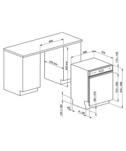 Máy rửa chén âm bán phần SMEG PL4338XDE 536 24 613 - 4 MÁY RỬA CHÉN ÂM BÁN PHẦN SMEG PL4338XDE 536 24 613