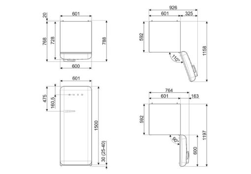TỦ LẠNH SMEG FAB28RRD5 535 14 619