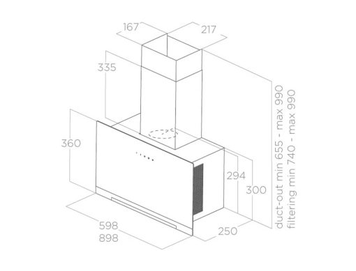 MÁY HÚT MÙI ÁP TƯỜNG ELICA APLOMB BL/A/90 PRF0166939 - 3