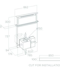 Máy hút mùi âm bàn Elica GETUP NAKED/A/90 PRF0162869 - 11