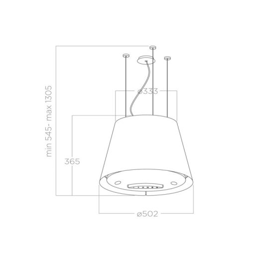 Máy hút mùi đảo đèn Elica EASY UX WH/F/50 PRF0119940A - 3