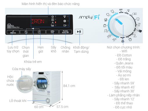 MÁY SẤY NGƯNG TỤ CANDY 8KG CSO C8TE-S - 3